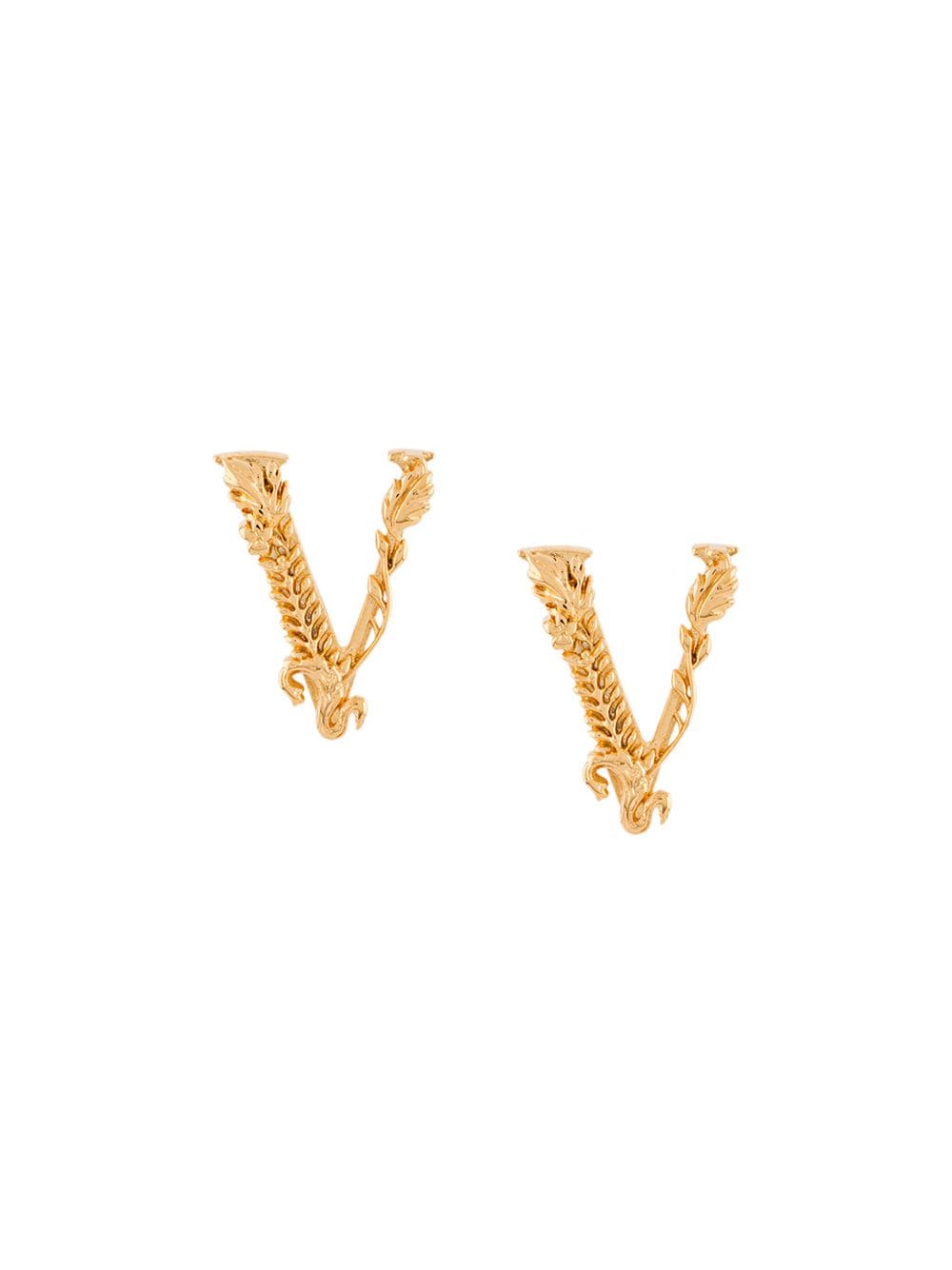 Versace - Virtus embossed earrings - unisex - Metal - One Size - Gold