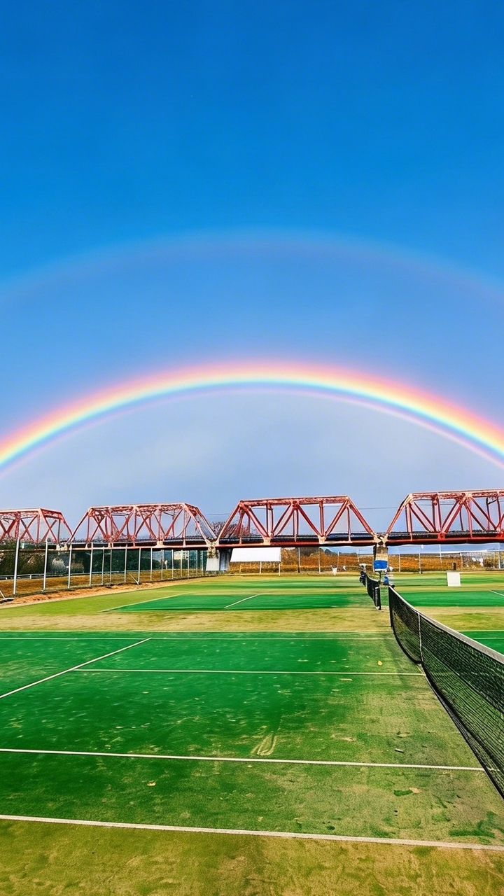 淀川河川敷赤川でテニス