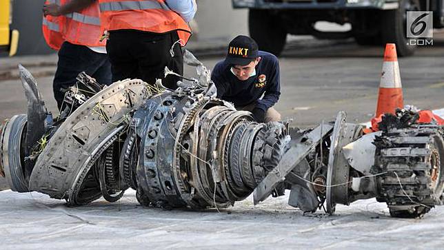 Penampakan Mesin Turbin Pesawat Lion Air JT 610