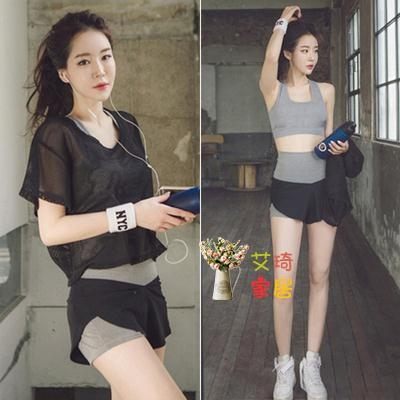 瑜珈服 運動套裝女2019夏季新款晨跑性感短褲漫步瑜珈春秋健身房跑步服 6色