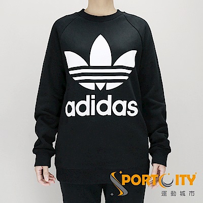 ADIDAS 女連帽時尚寬鬆上衣 黑 DH3129