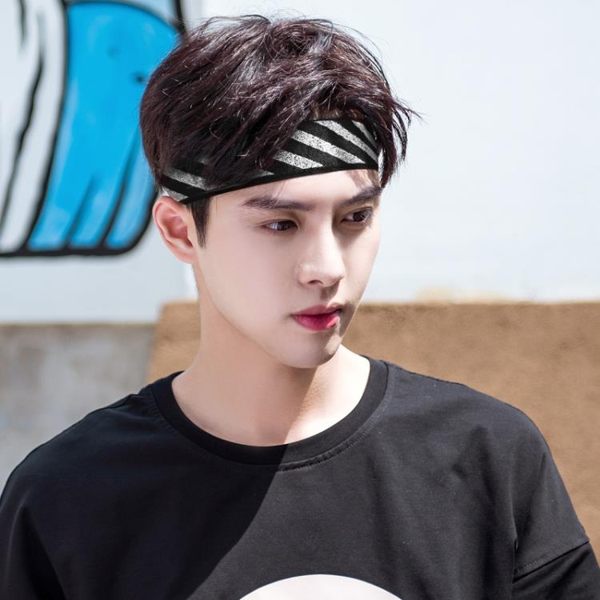 頭帶男士潮人韓國原宿 街頭戴頭巾束發帶運動吸汗止汗百搭嘻哈棉