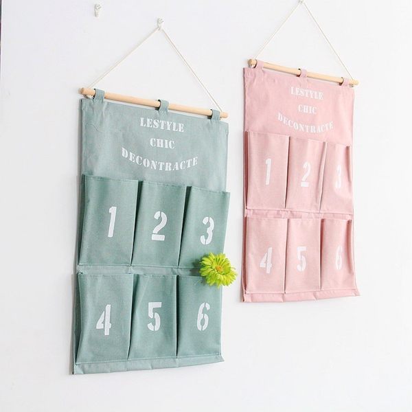 北歐風格 簡約掛袋 掛袋 棉麻布 藝掛式 收納掛袋zakka風格 【Miss.Sugar】【K000764】