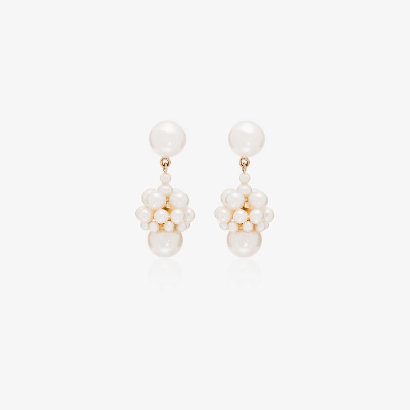 Sophie Bille Brahe Womens 14k Yellow Gold Poire Pearl Drop Earrings