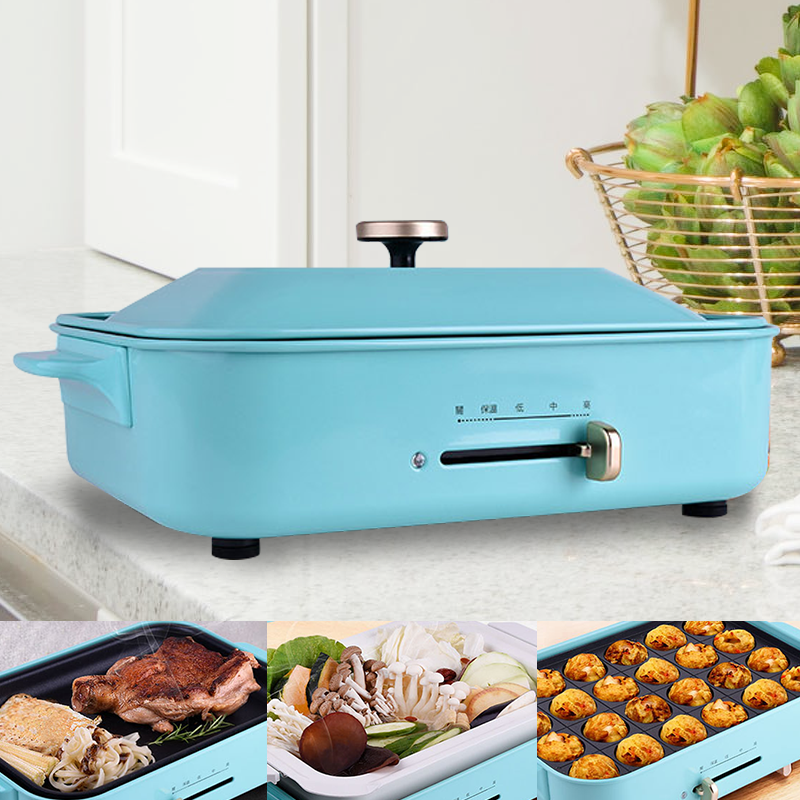 【富力森多功能創意料理爐】電烤盤 燒烤盤 燒烤爐 烤肉架 章魚燒機 電烤爐 電磁爐 炒菜鍋 煎鍋 平底鍋【AB389】