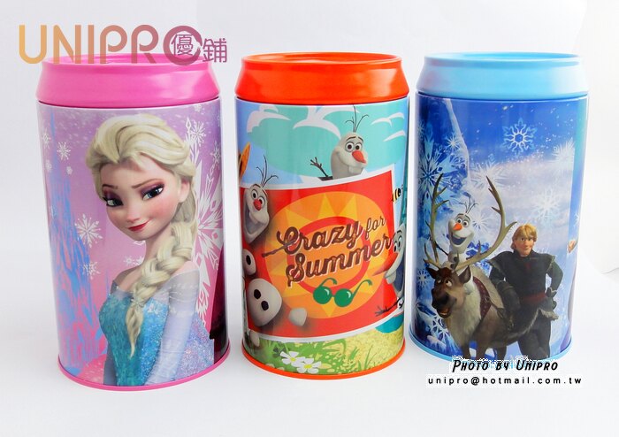【UNIPRO】迪士尼 冰雪奇緣 FROZEN ELSA ANNA 艾莎 安娜 雪寶 大 可樂罐存錢筒 撲滿