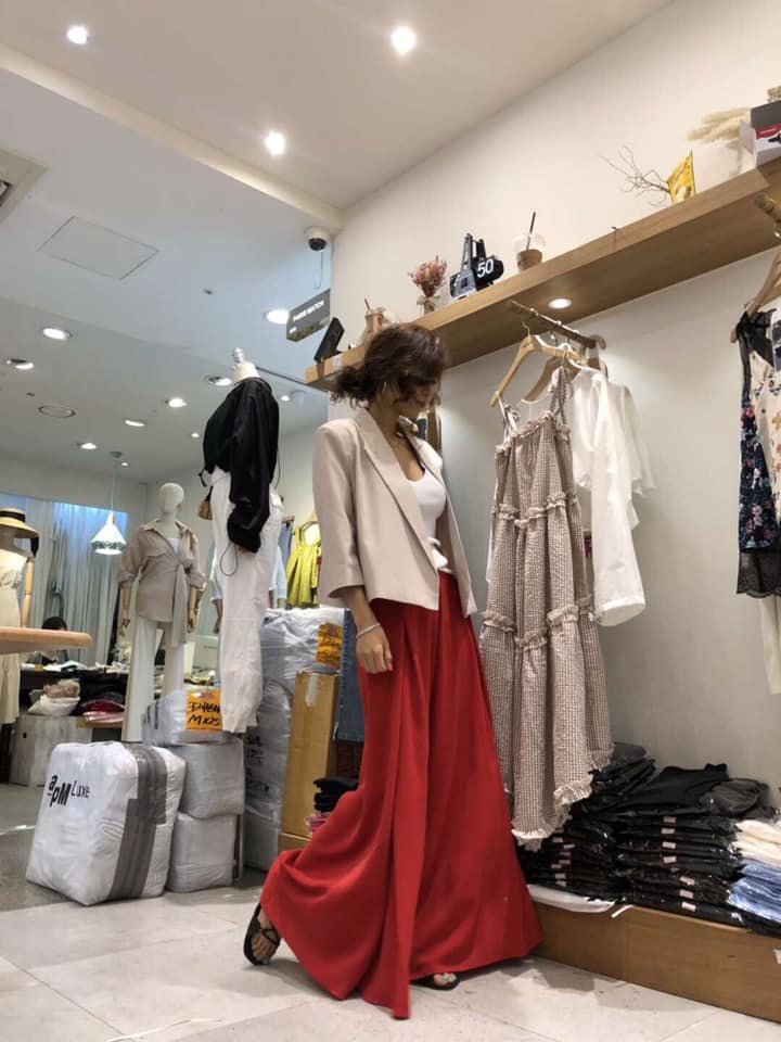 ＊正韓,韓貨,韓國追加＊韓國oni家,後鬆緊涼感落地寬褲(新色紅)