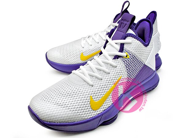 2019 NBA 小皇帝 JAMES 平價版子系列代言鞋款 NIKE LEBRON WITNESS IV 4 EP LAKERS 白紫黃 前掌 ZOOM AIR 氣墊 耐磨橡膠底 (CD0188-10