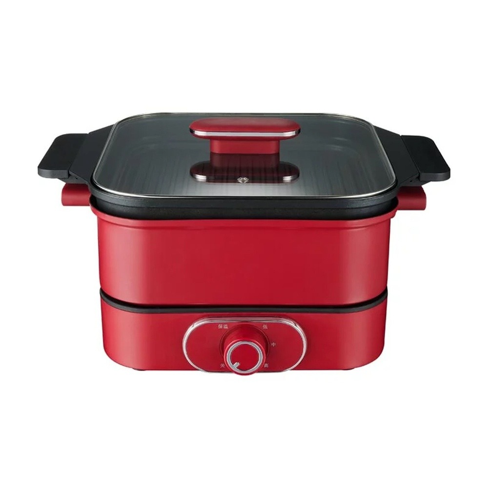 【金石堂書店】KINYO BP-085R 多功能料理鍋 (紅/白)