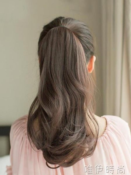 假髮 假髮馬尾 梨花捲馬尾假髮女 捆綁式長捲髮短髮大波浪假馬尾接髮片 唯伊時尚