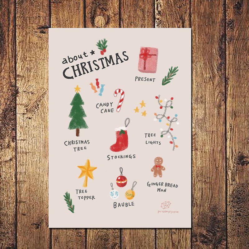 // 關於聖誕節 // 想把那些關於聖誕節的一切， 全部都送給你。 ::: 聖誕快樂 ::: 產地/製造方式 台灣 / Designed by 奶油螺絲甜方糖