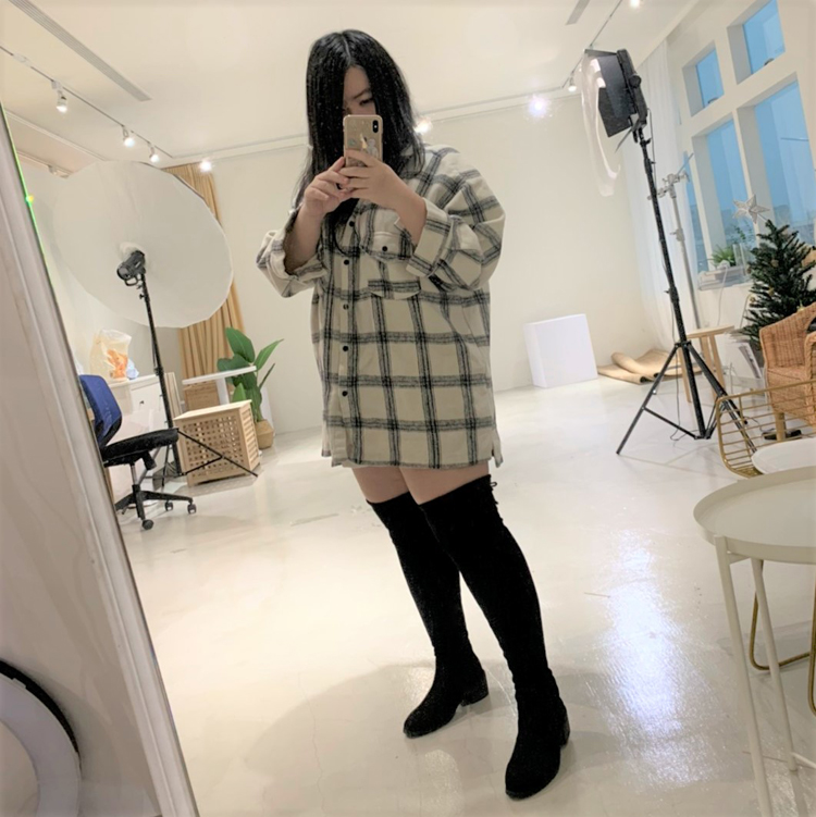 熊貓小編穿搭 棉花糖女孩穿搭 肉肉腿顯瘦膝上靴穿搭