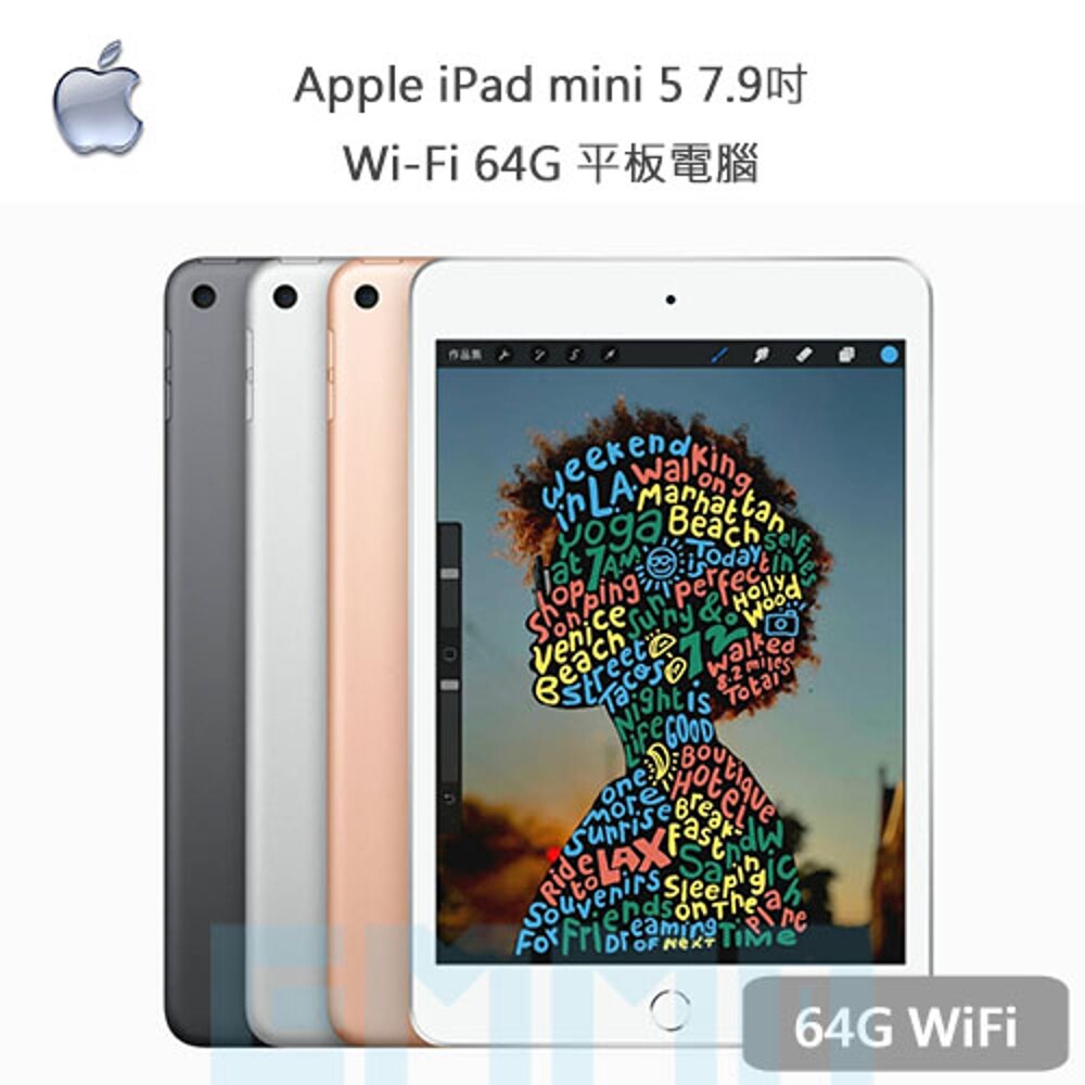 蘋果 Apple iPad mini 5 7.9吋 Wi-Fi版 A2133 64G 平板電腦 高畫質 迷你更強大 支援觸控筆 (無附觸控筆喔！)