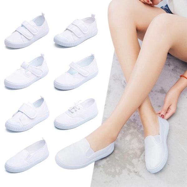 帆布鞋兒童小白鞋學生童鞋帆布鞋白球鞋兒童白布鞋男童女童白色運動鞋 嬡孕哺