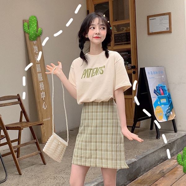 現貨★原價690特價390★JUN26 短裙 側拉鍊格紋A字窄短裙【030636】1色2碼 GODDESS