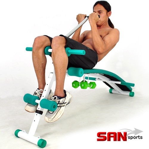 SAN SPORTS 全能超長 弧形仰臥起坐板+啞鈴組 C121-105 仰板仰臥板俯身挺背仰臥起坐健身器材便宜