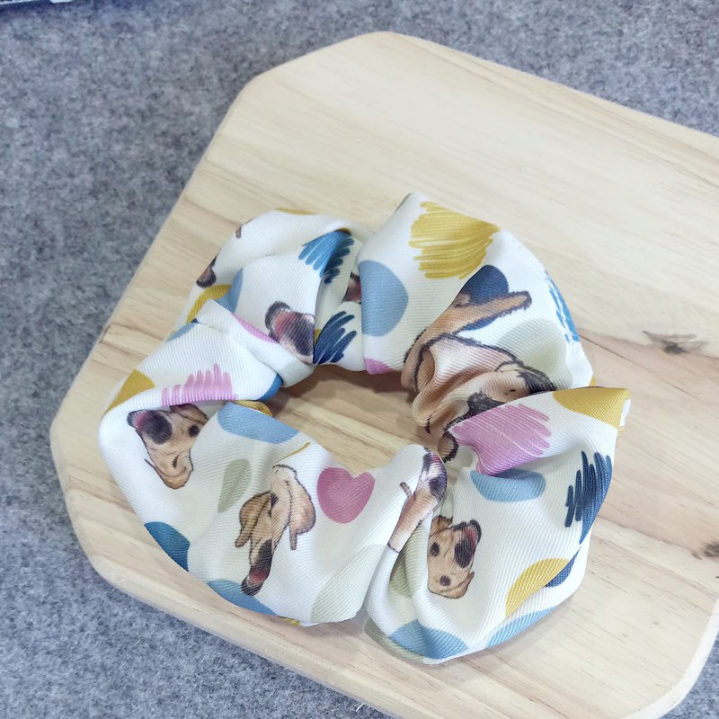 狗狗圖案髮圈，獨一無二，純手工車縫