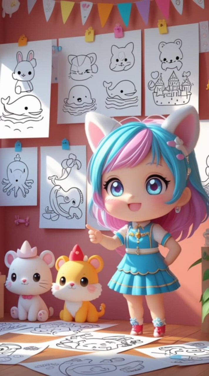 แจกไฟล์ภาพลายเส้นระบายสี สำหรับเด็กๆ ลายน่ารักๆ