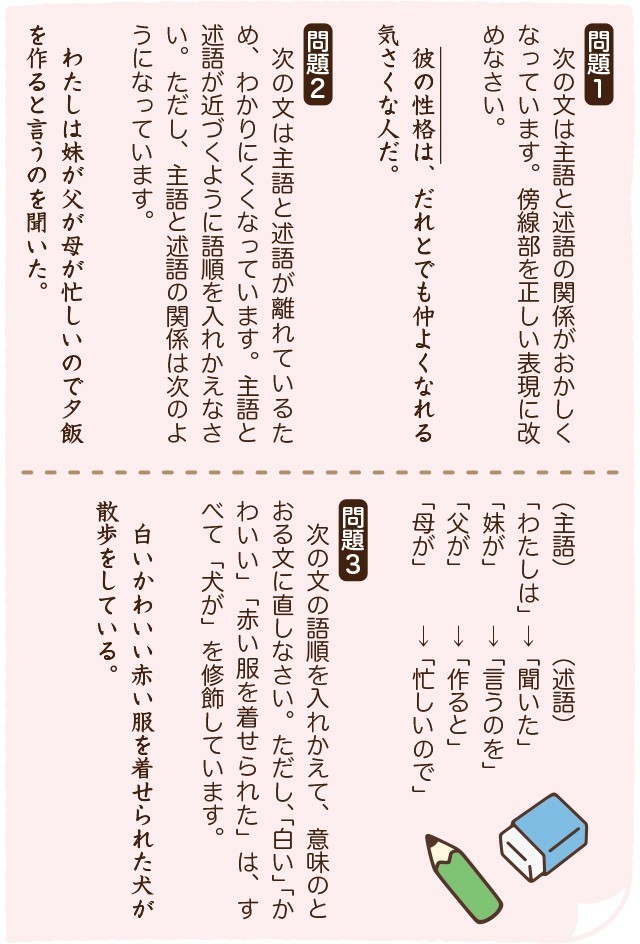 記述問題の解答、わかりやすく書く工夫は？ かかり受けと接続に注意