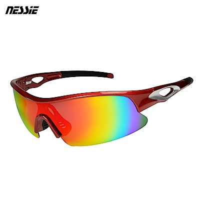 Nessie 尼斯眼鏡 專業運動偏光太陽眼鏡-競速紅