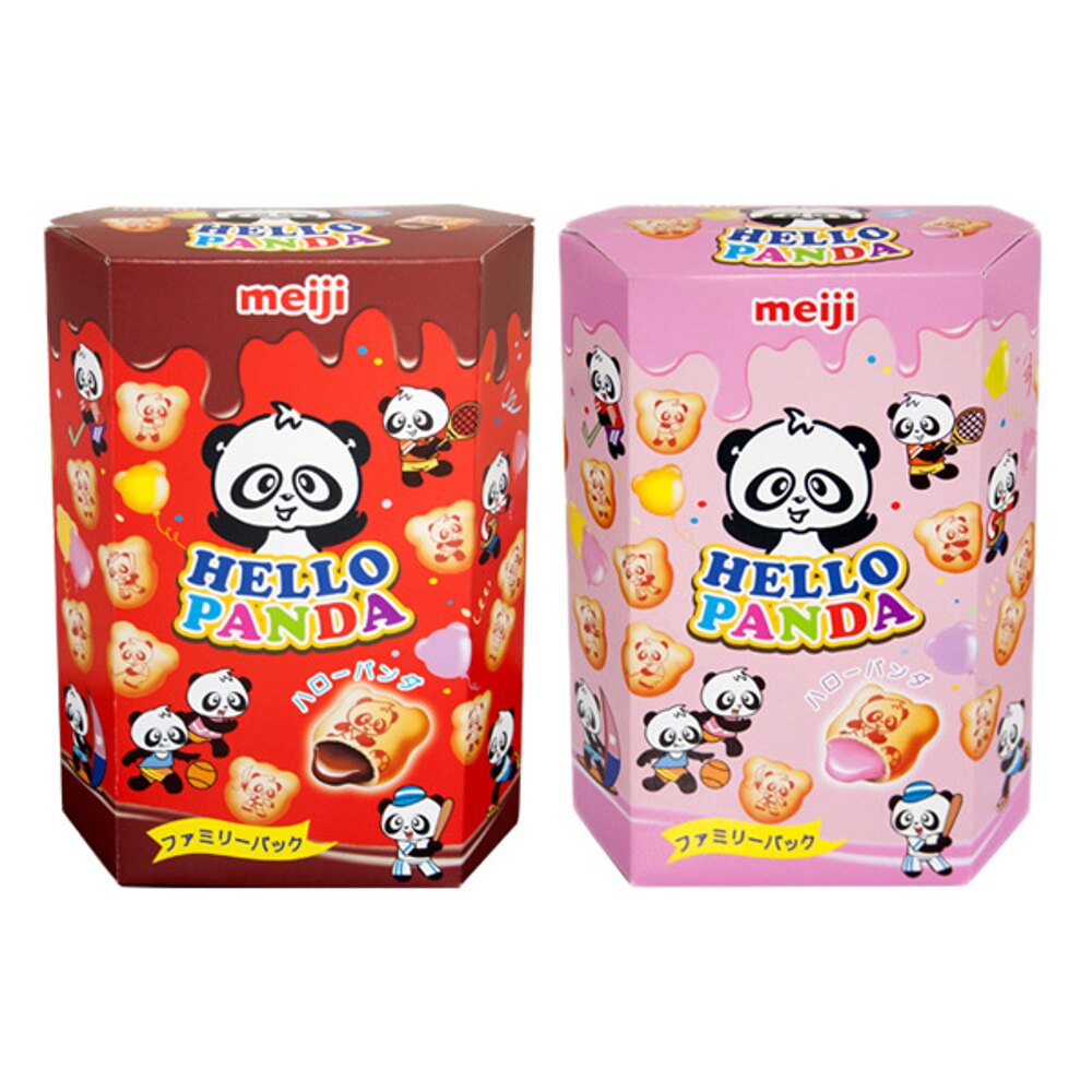 meiji 明治 貓熊夾心餅乾(175g) 巧克力／草莓 兩款可選【小三美日】◢D340119