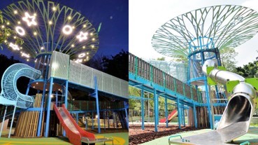 台北野放孩子天堂！士林前港公園「天空樹遊戲場」除了4.5米的溜滑梯還有星星燈