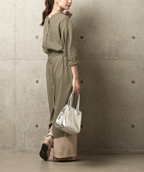 前後兩穿式襯衫連身裙