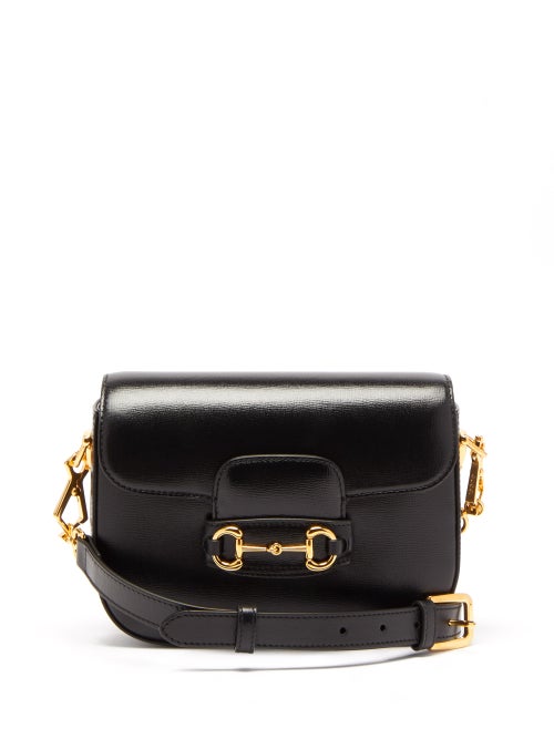 Gucci - 1955 Horsebit Mini Grained-leather Shoulder Bag - Womens - Black