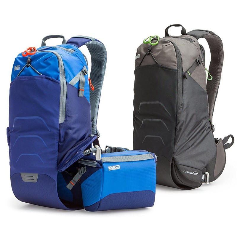 可容納一機1-2鏡的一般初級入門DSLR機身或微單無反光鏡相機，8吋平板電腦(iPad mini)，一個迅速的動作旋轉腰包拿出相機，眼睛無需離開要拍攝的美景或物體，好好享受在外地攝影迅速拍攝美景的快感