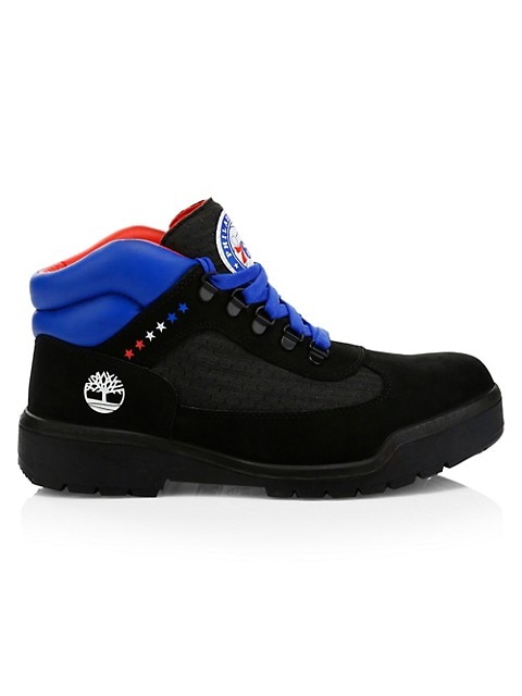 From the NBA Collection. These limited release lace-up boots boast colorblocking, a padded collar an