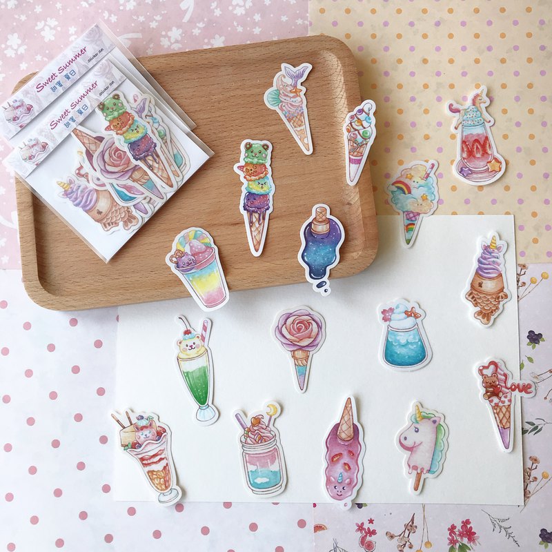 16張貼紙, 尺寸 3-6.5cm, 每款可可愛愛的