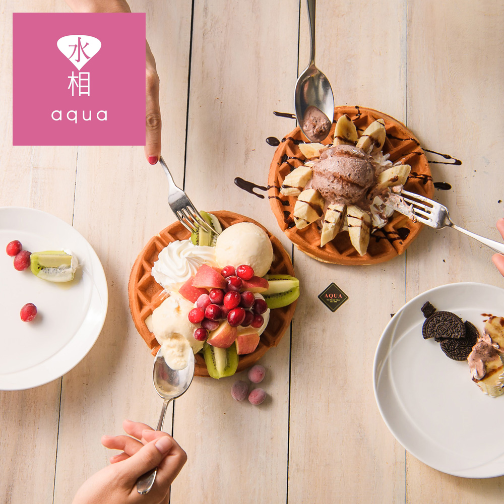 aqua主廚運用法義經典食材，以創新手法烹調出一道道極致美味料理，讓您從視覺到舌尖味蕾滿溢著美好的感動。生活總是不簡單，我們希望用不一樣的美食點綴它，期待各位來到水相。放鬆，在單純的味蕾間，讓視覺、嗅