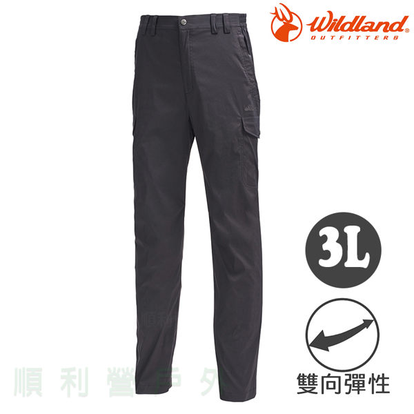 荒野 WILDLAND 男款彈性透氣抗UV貼袋長褲 大尺碼 0A71308 深灰色 防曬褲 休閒褲 排汗褲 OUTDOOR NICE