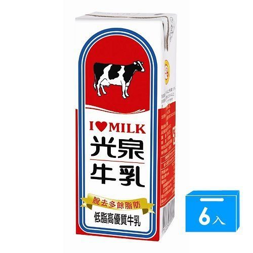 光泉低脂高優質牛乳200ml*6入【愛買】