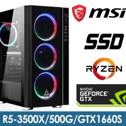 ◎AMD Ryzen R5-3500X 六核心/ 550W 80+銅|◎技嘉GTX1660 SUPER顯卡/ 500G SSD|◎※預載Windows 10，輸入正版序號後即可啟用商品名稱:微星B45
