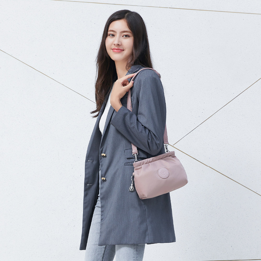 溫柔沉穩粉平口收納小包-ALZINA