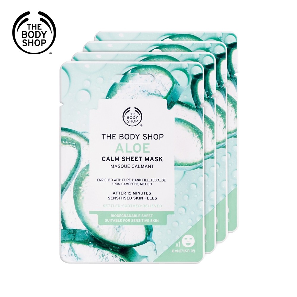 【THE BODY SHOP】天然蘆薈舒緩修護片狀面膜(買3送1)