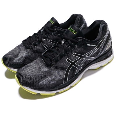 品牌: ASICS型號: T700N9096品名: Gel-Nimbus 19配色: 黑色 綠色特點: 慢跑 跑鞋 馬拉松 輕量 緩震 透氣 黑 綠 男