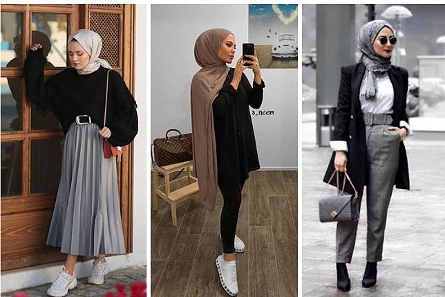 Baju putih celana hitam jilbab warna apa