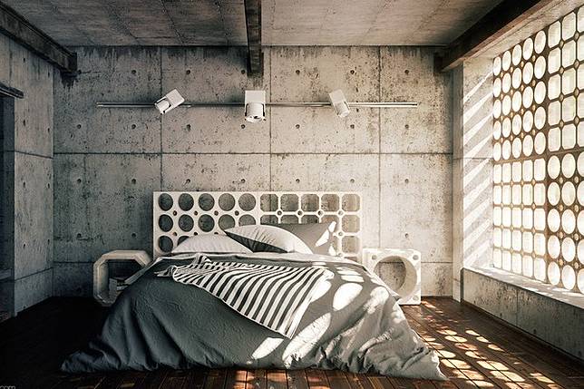 13 Desain Interior Kamar  Tidur ala Industrial 