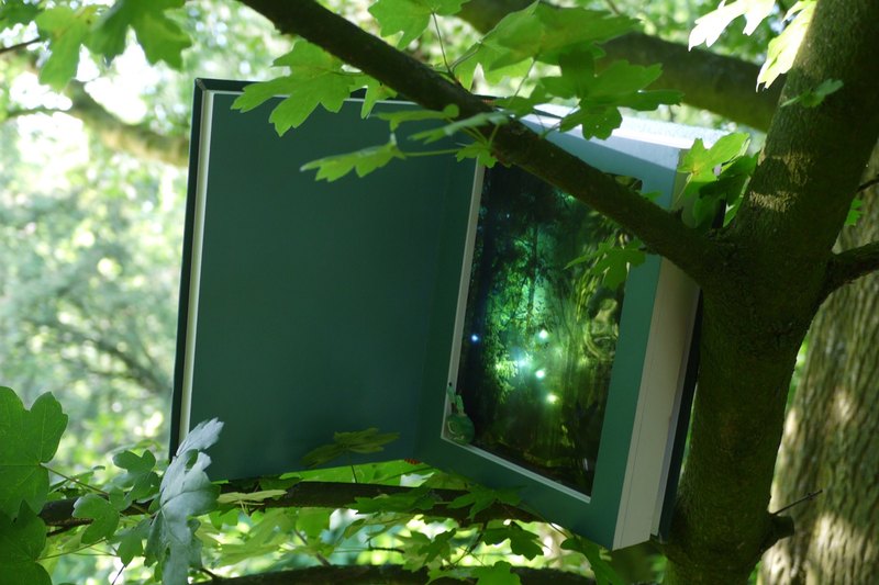 【夜螢之書】 •夜螢之書(書燈)結合書和燈的原創設計。把螢火蟲收進書內，一打開，書內的燈會自動亮著，合上燈會自動關掉。 •客製化書燈，搭配一對1:100模型人仔浪漫賞螢。 •5個工作天訂購。