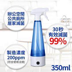 ◎出差、出門，隨時環境滅菌|◎30秒滅菌，滅菌高達99.9%|◎可拆卸設計，清洗不煩惱商品名稱:350ML大容量電解除菌消毒水製造機(次氯酸水)品牌:無種類:次氯水生成機尺寸:直徑7.3x高27.7c