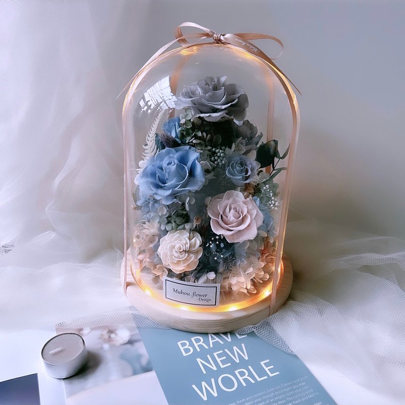 玻璃罩永生花 開幕禮 生日禮 客製化刻字 情人節禮盒 客製化禮物