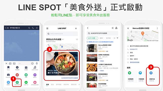 Line Spot 美食外送 正式啟動 輕鬆用line點即可享受美食外送服務
