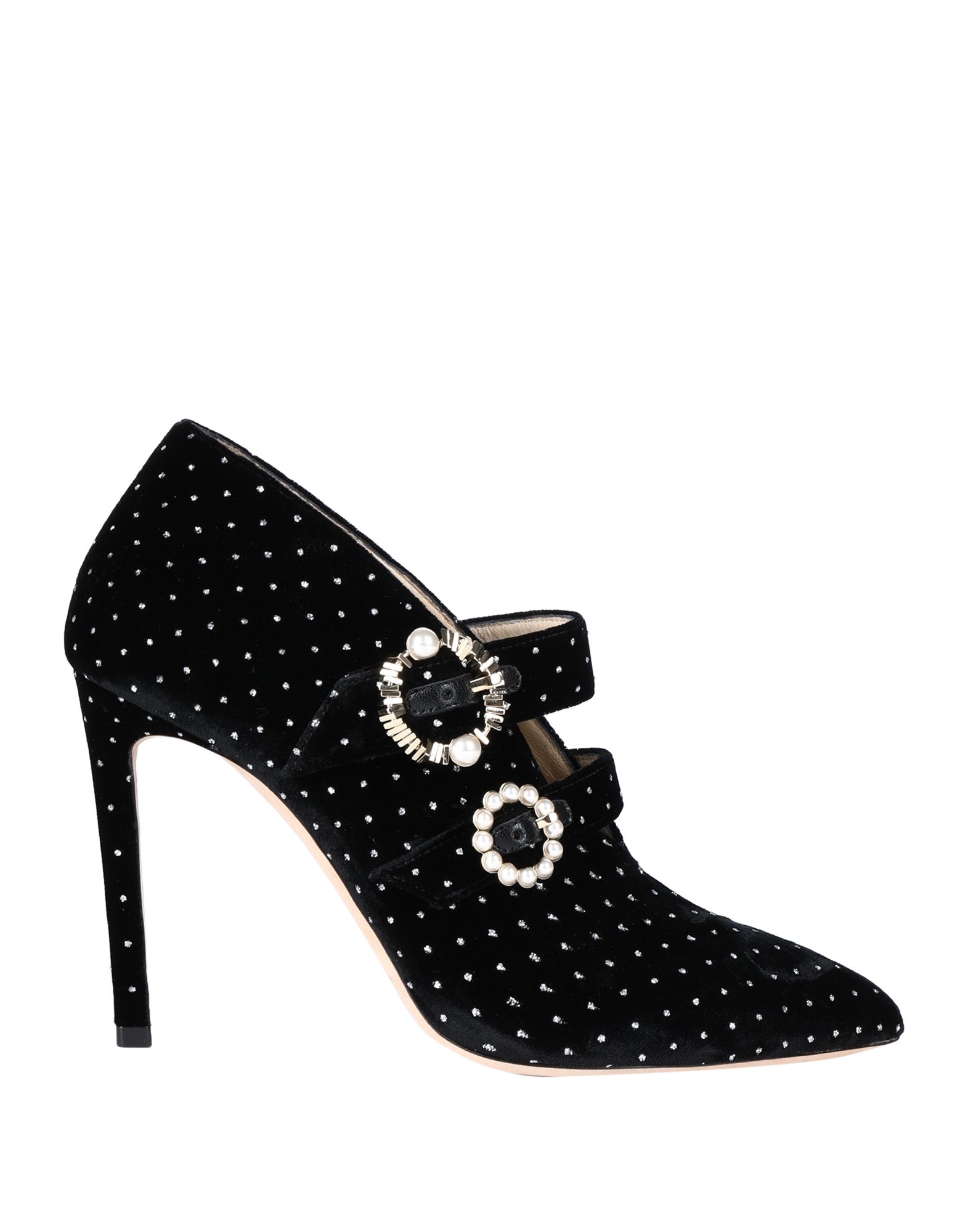 velvet, beads, glitter, solid color, buckle fastening, narrow toeline, stiletto heel, covered heel, 