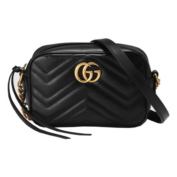 【雪曼國際精品】GUCCI 448065 DTD1T 1000 GG Marmont絎縫肩背包 (Mini/黑色)全新品現貨