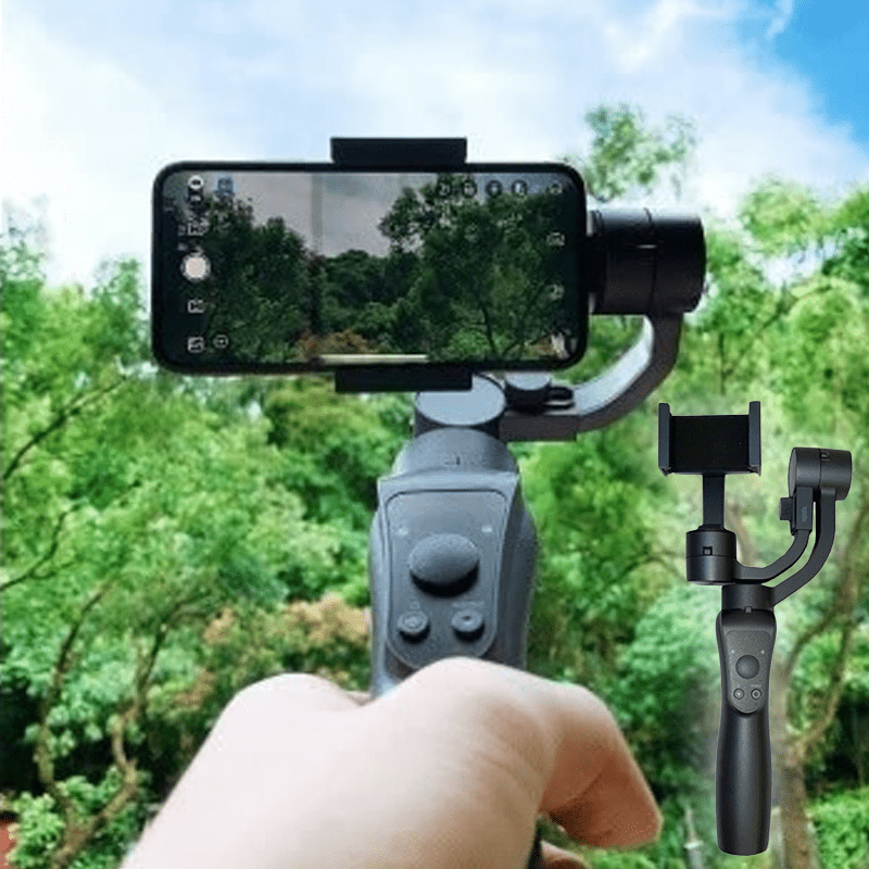 【蔚藍】Gimbal Pro 專業手持三軸穩定器 X01，重量僅 423g，輕便耐用，具備人像辨識自動追蹤功能，並可與Gimbal Pro APP完美搭配，讓您輕鬆拍出專業級影片。