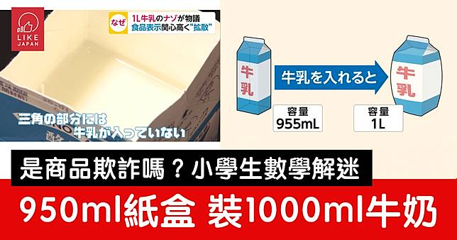 1000毫升牛奶盒之謎小學生數學題目讓一眾網友大惑不解