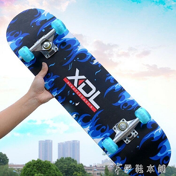 初學者滑板四輪滑板車滑滑板成人兒童男孩女生滑板短板雙翹劃板車YYP