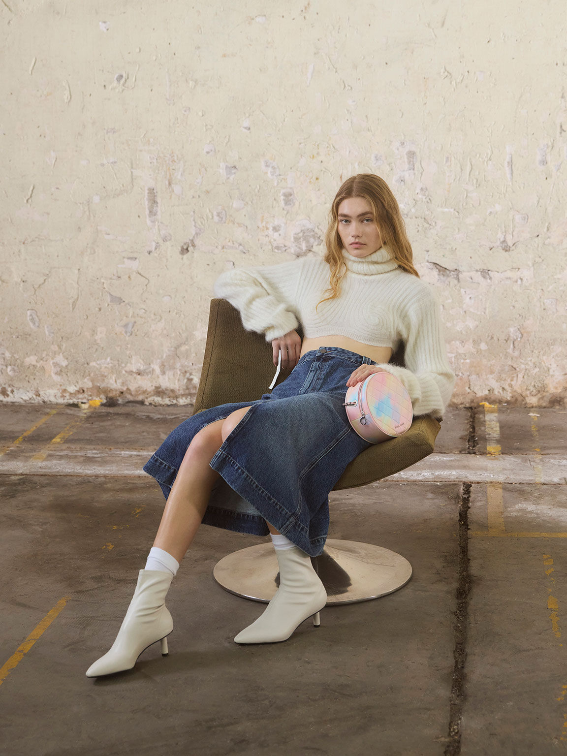 Kwan 菱格鍊帶小圓包